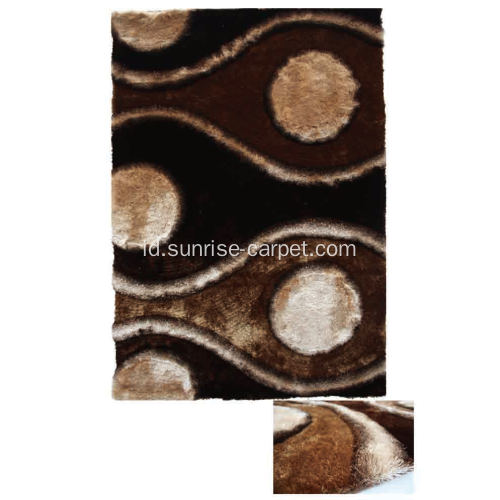 Polyester Shaggy Rugs dengan desain pofuse